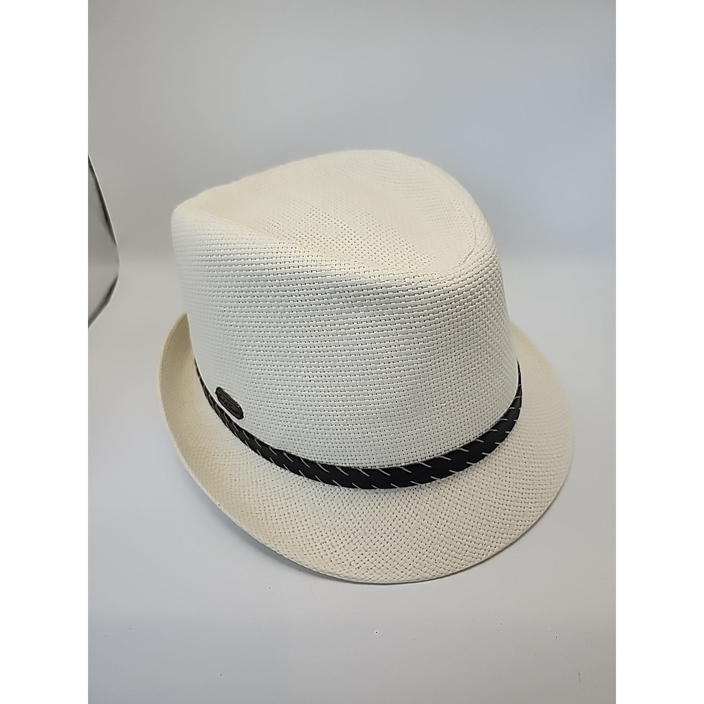 Sun N Sand Unisex Fedora Straw Hat Black White Band Beach Golf Headwear